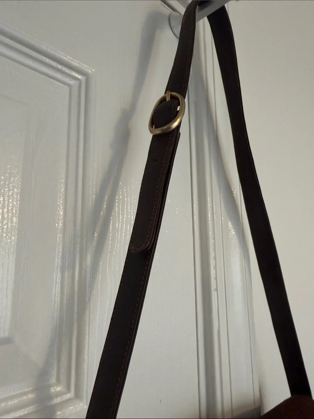 Gucci Dark Brown Suede Messenger Bag with Gold Hardware